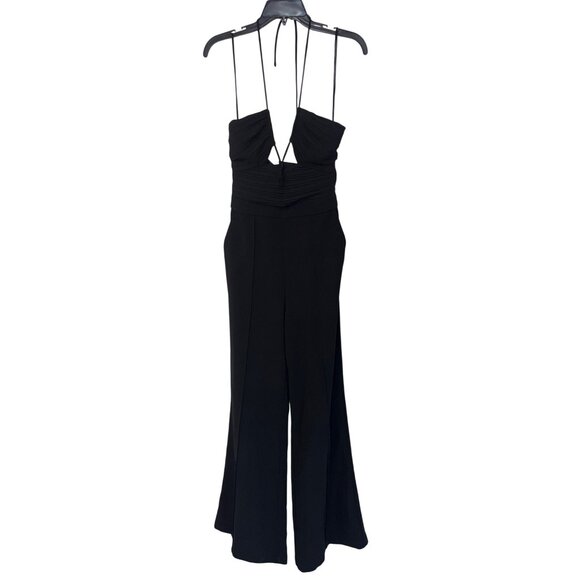 SIMKHAI Gala Plisse Cut Out Jumpsuit in Black 2 Small New Womens Outfit - Picture 6 of 17